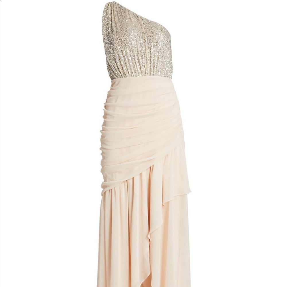 Sequined draped gown